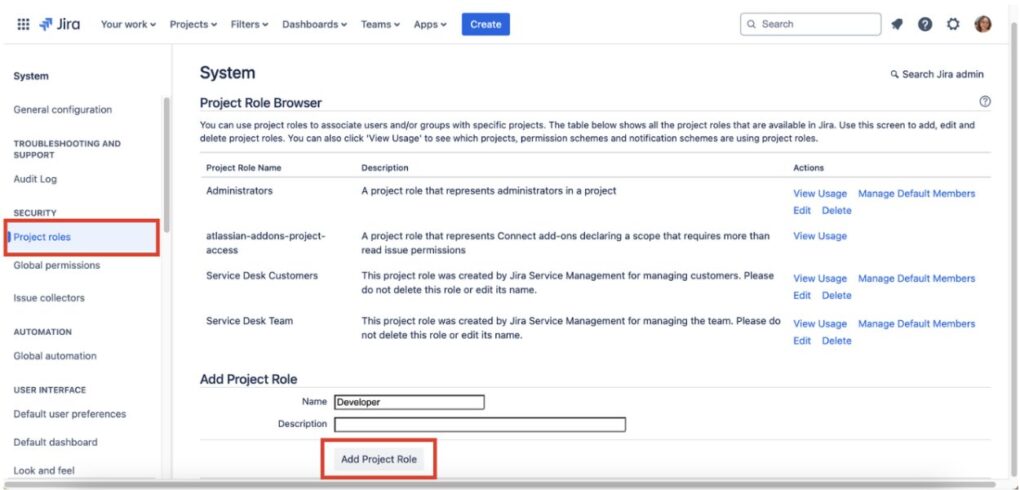 Add Project Role